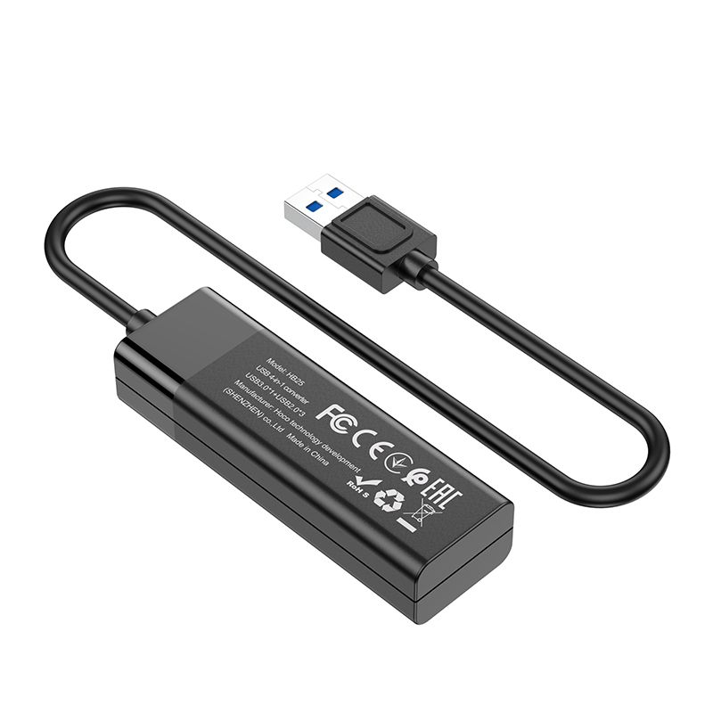 Hoco 4 poorts HUB Cable - USB-A naar USB-A 2.0 en 3.0 Hoco 4 poorts HUB Cable - USB-A naar USB-A 2.0 en 3.0
